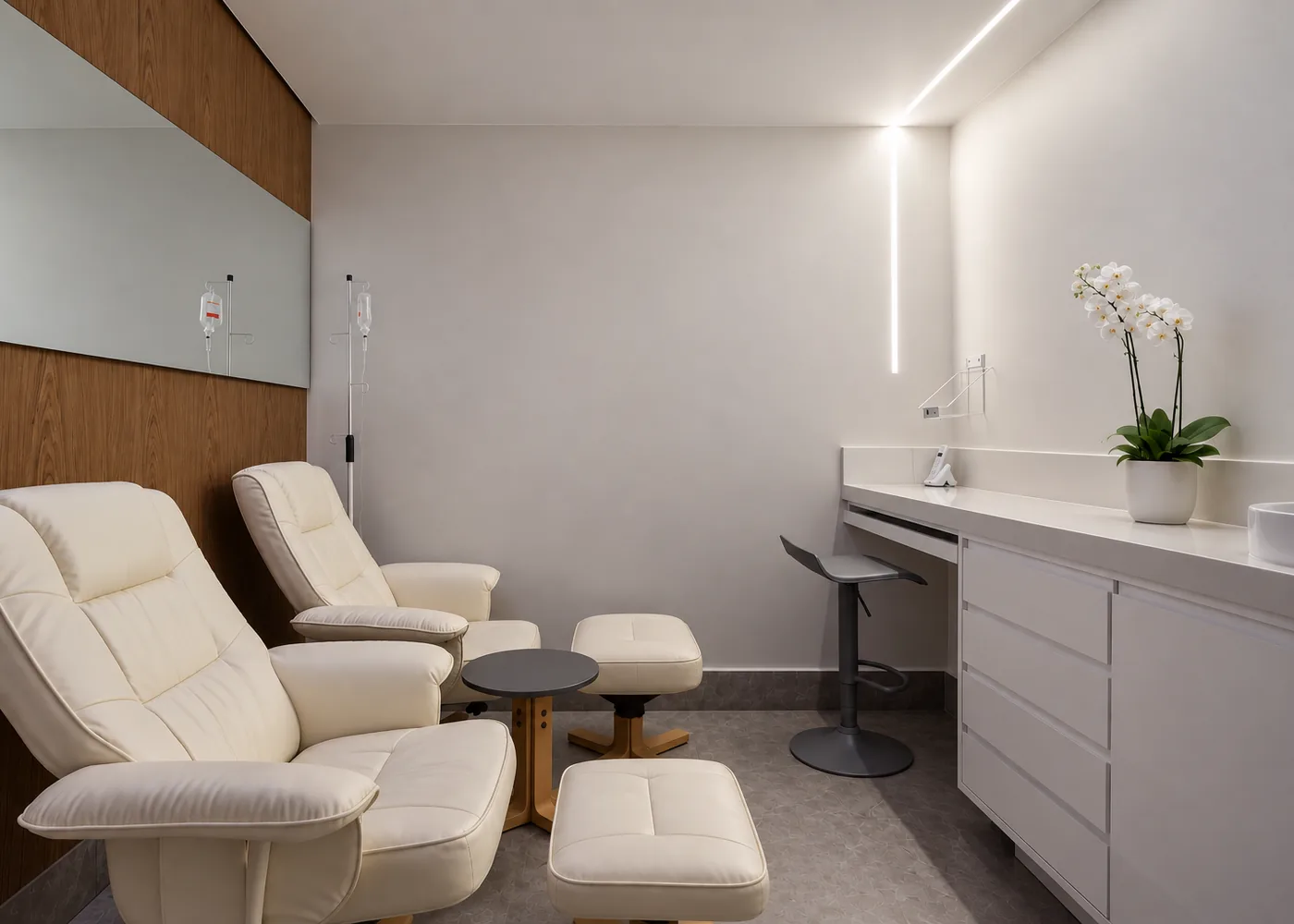 The IV lounge, Clínica Almaaz, Leblon